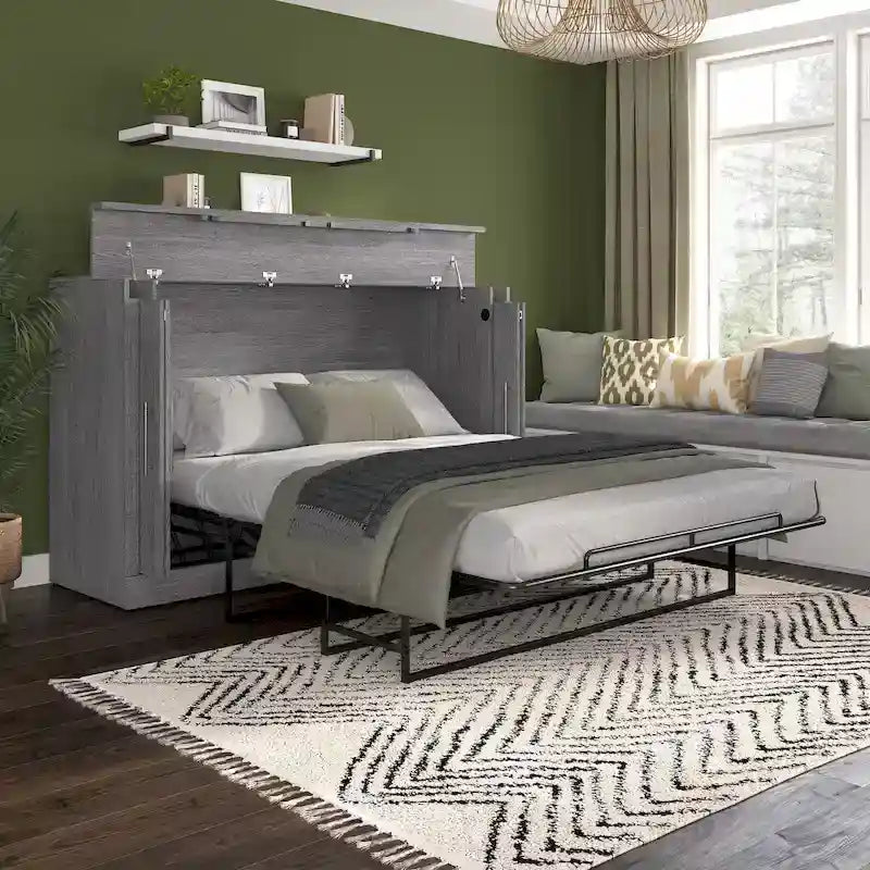 Cama tipo gabinete Queen de 75W con colchón