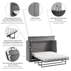 Cama tipo gabinete Queen de 75W con colchón