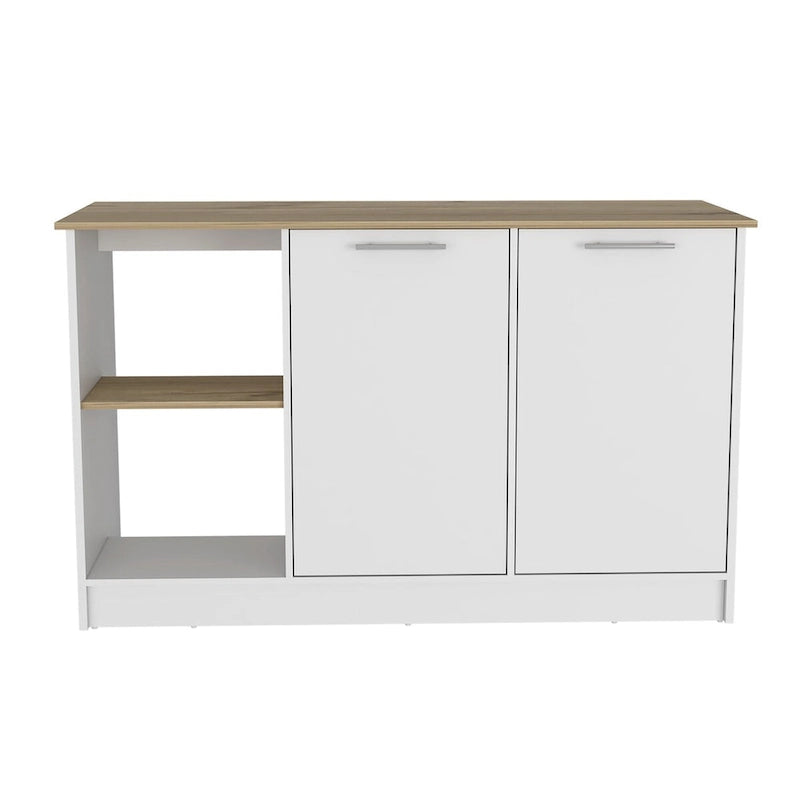 Kitchen Island for Dining Room, Kitchen, White / Light Oak