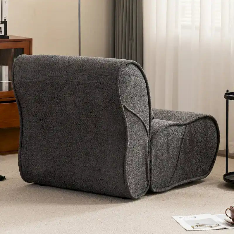 Sillón reclinable de terciopelo con cojín lumbar