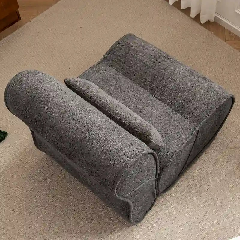 Sillón reclinable de terciopelo con cojín lumbar