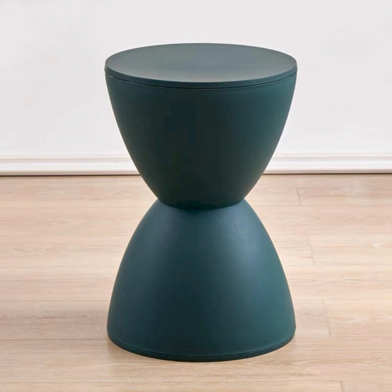 Taburete de tambor de plástico con forma de cintura – Mesa auxiliar ligera para casa u oficina