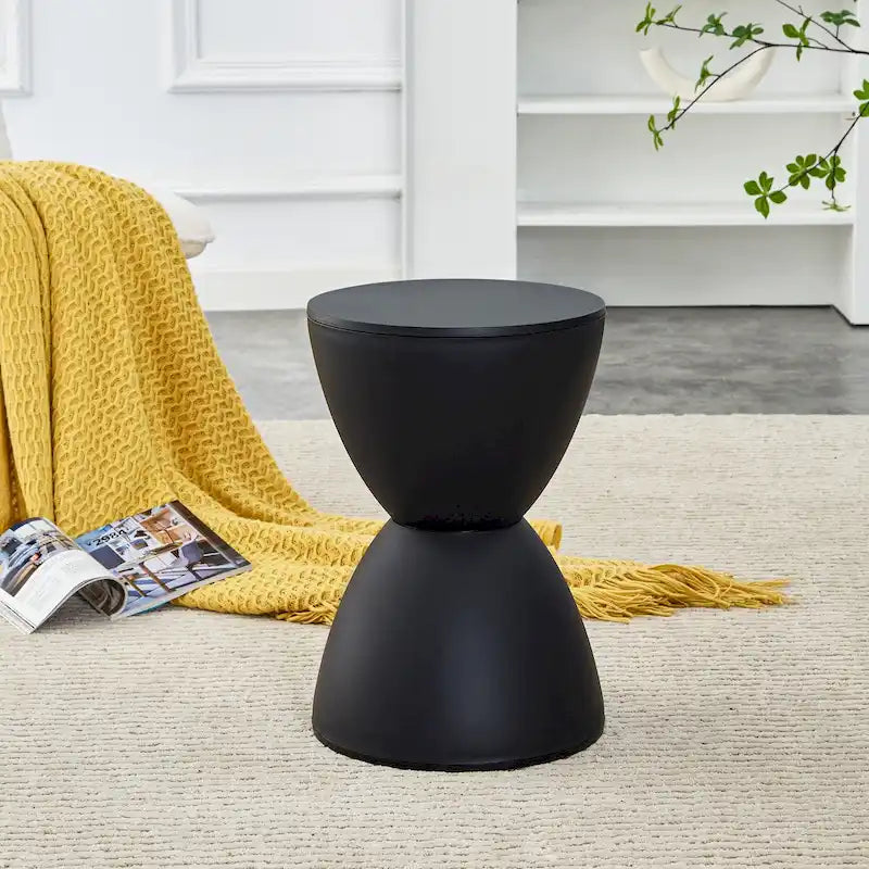 Taburete de tambor de plástico con forma de cintura – Mesa auxiliar ligera para casa u oficina