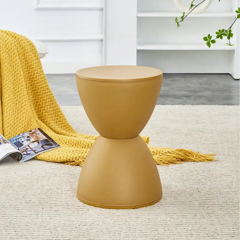 Taburete de tambor de plástico con forma de cintura – Mesa auxiliar ligera para casa u oficina
