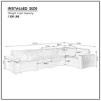 Sofá Seccional Modular de 5 Plazas, Pana Amarilla