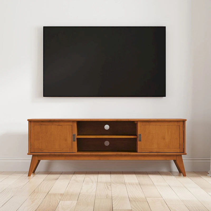 Mueble de TV/Multimedia Moderno de Mediados de Siglo Tierney de 72 Pulgadas de Ancho en Marrón Teca