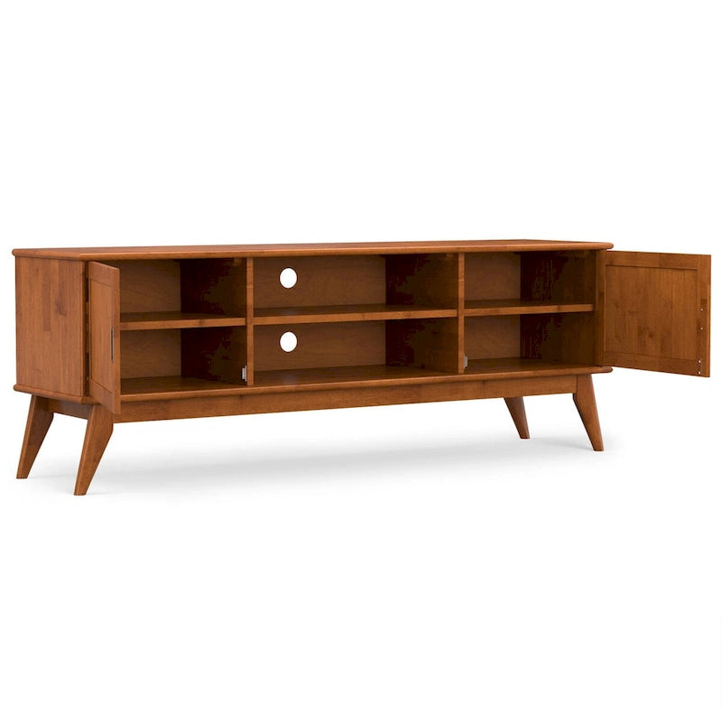 Mueble de TV/Multimedia Moderno de Mediados de Siglo Tierney de 72 Pulgadas de Ancho en Marrón Teca