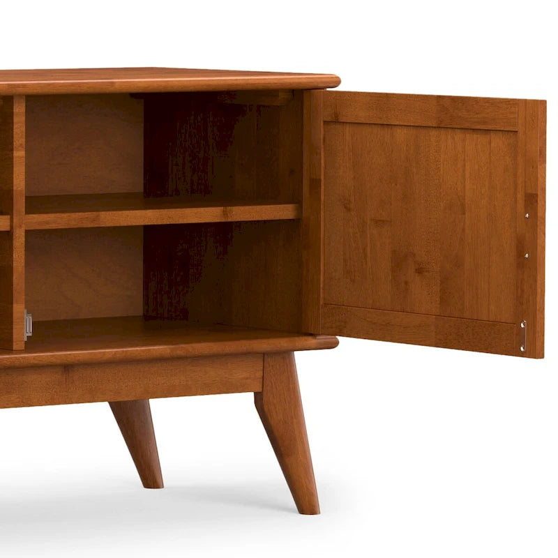 Mueble de TV/Multimedia Moderno de Mediados de Siglo Tierney de 72 Pulgadas de Ancho en Marrón Teca